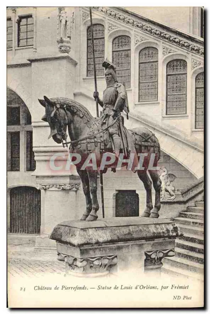 Schloss Pierrefonds — Statue des Louis d'Orléans, von Frémiet — ND Phot - Vorderseite