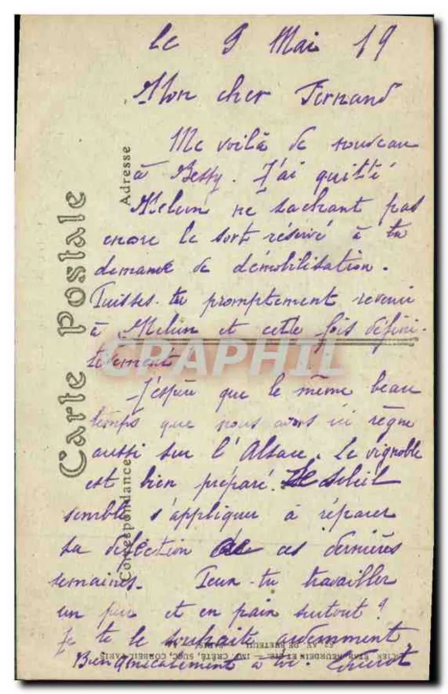 Avallon — Vista Geral de Cousin-le-Pont — Editor Schmain, n° 249 - Verso