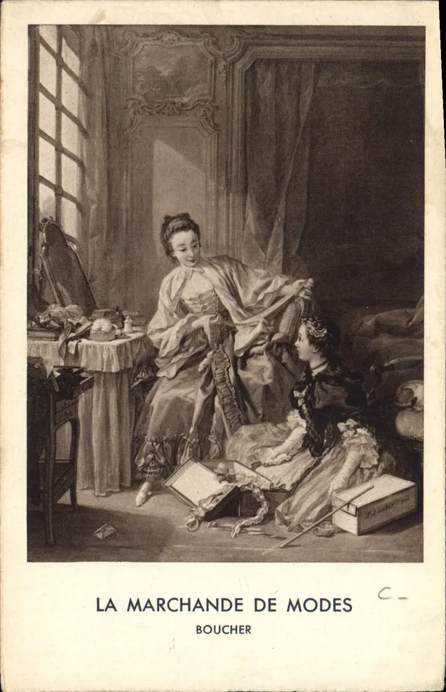 Sprzedawczyni mody — Boucher — Immothéra - Photo Bulloz - Drager, Imp. - Awers