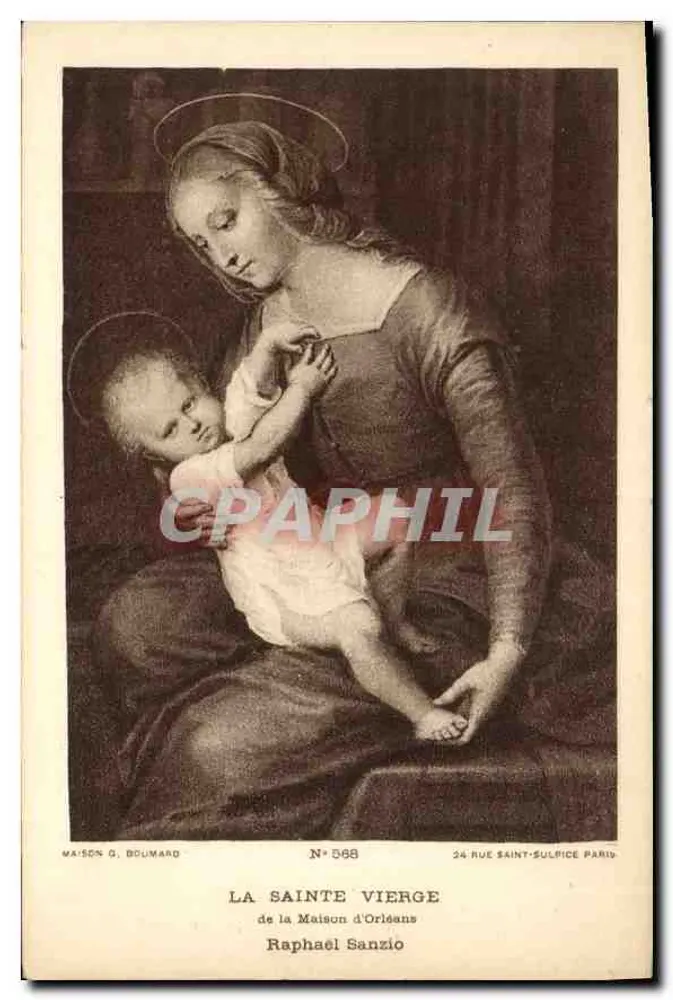 Die Heilige Jungfrau — Werk von Raphael Sanzio — veröffentlicht von G. Boulard, Nr. 598 - Vorderseite