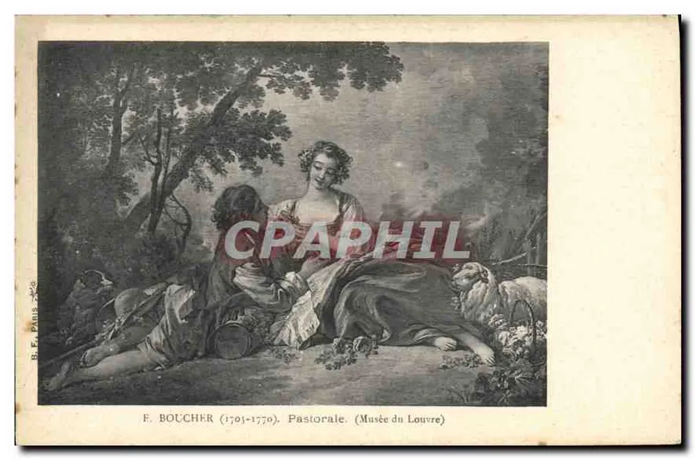 F. Boucher (1703-1770) - Pastorale - Muzeum Louwra - Awers
