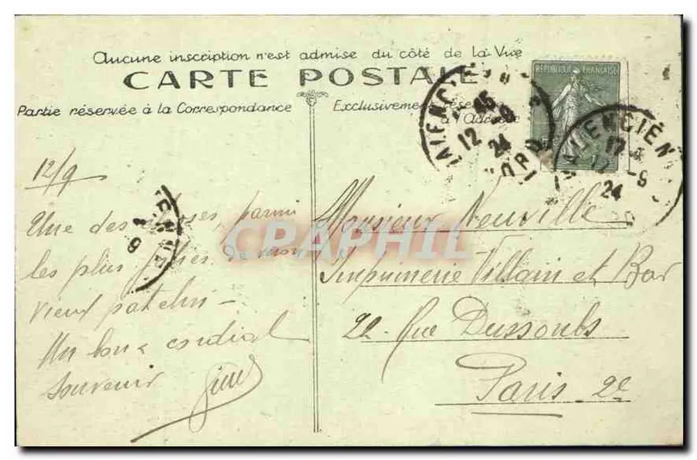 Valenciennes. Der Fronton des Rathauses — n°82 - Rückseite