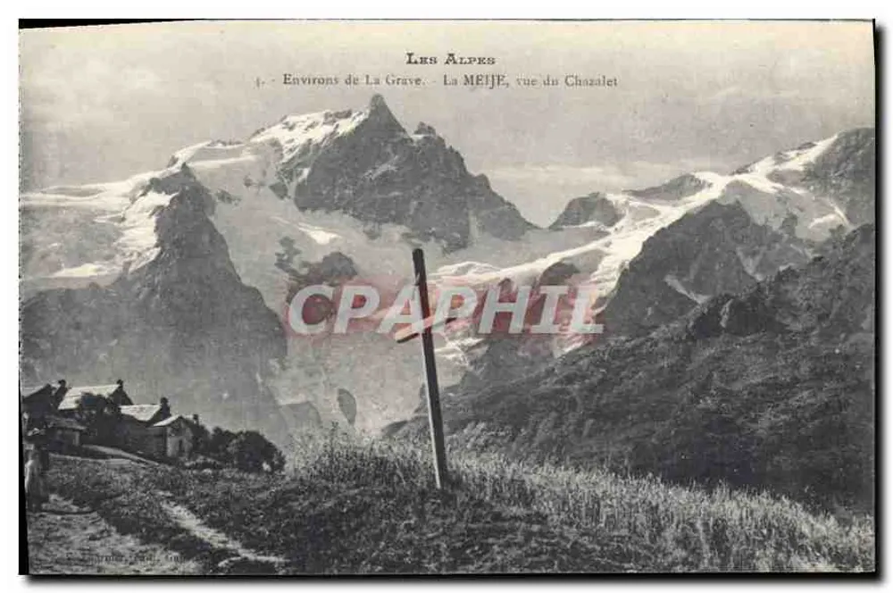 Die Alpen - Umgebung von La Grave - La Meije, Aussicht von Chazalet - Vorderseite