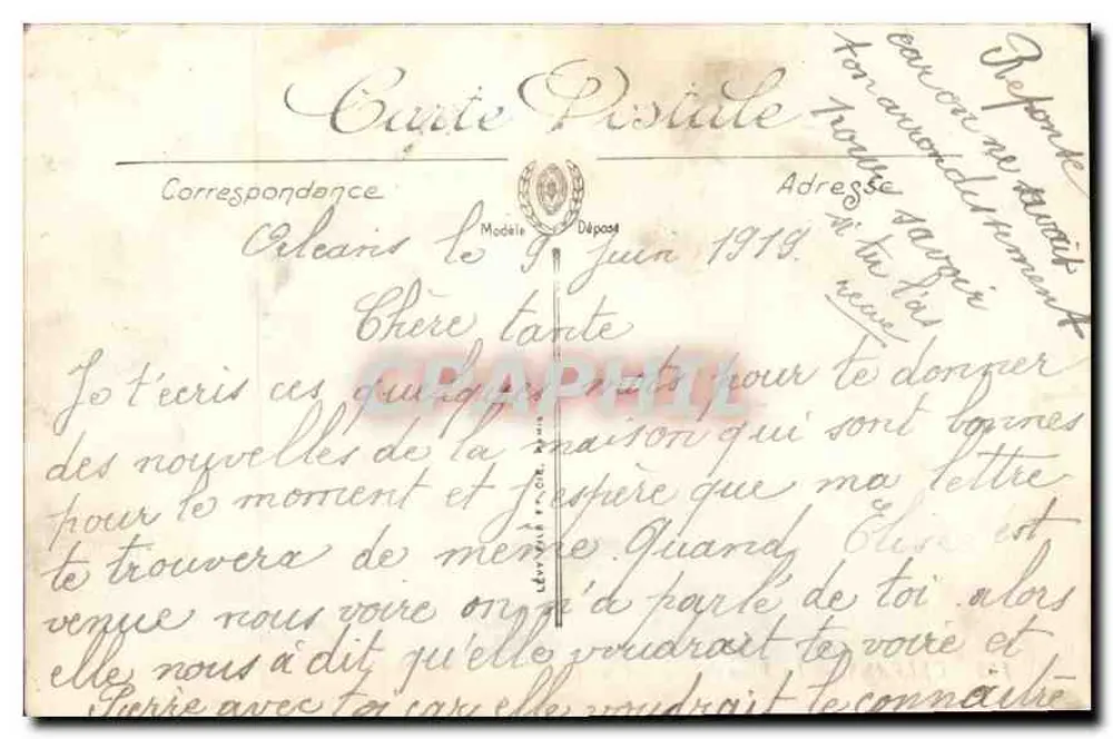 Orléans — La Place du Martroi — LL. — N° 112 - Verso