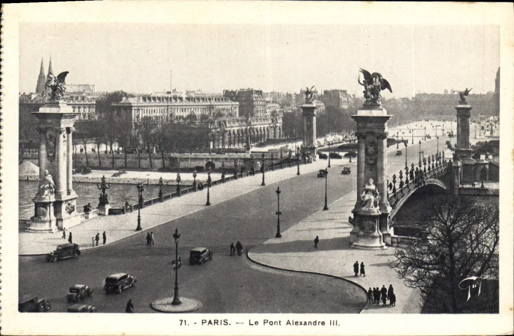 Paris — O Pont Alexandre III — série 71, editor A. Leconte, Paris - Frente