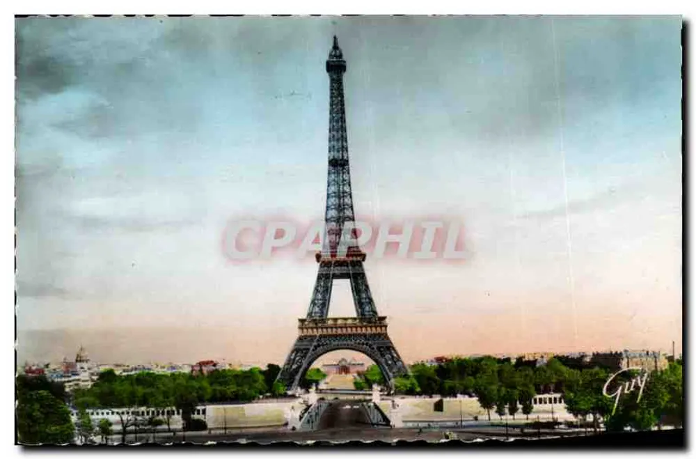 Paris — Eiffelturm aus Sicht des Palais de Chaillot — Éd. André LECONTE, n°402 - Vorderseite