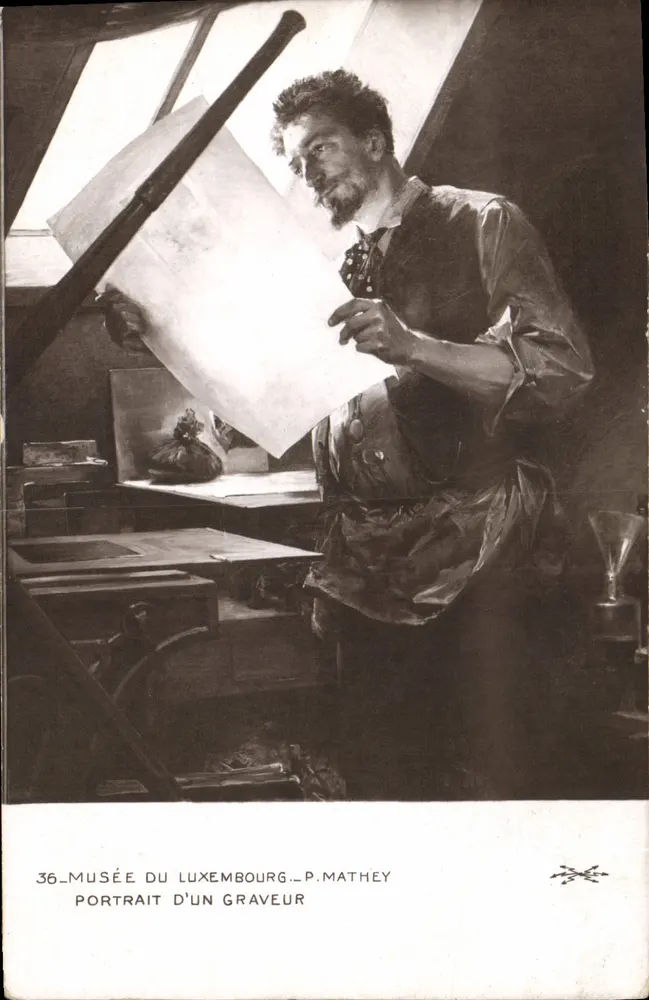 Retrato de um gravador — Museu do Luxemburgo — P. Mathey - Frente