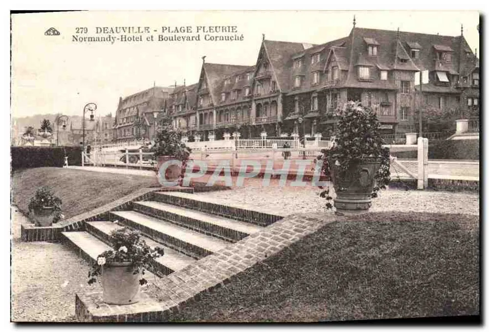 Deauville - Blütenstrand — Normandy-Hotel und Boulevard Cornucléé — n° 279 - Vorderseite