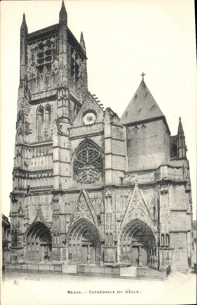 Meaux — Catedral do século XII — Fototipia A. Bréger, Paris - Frente