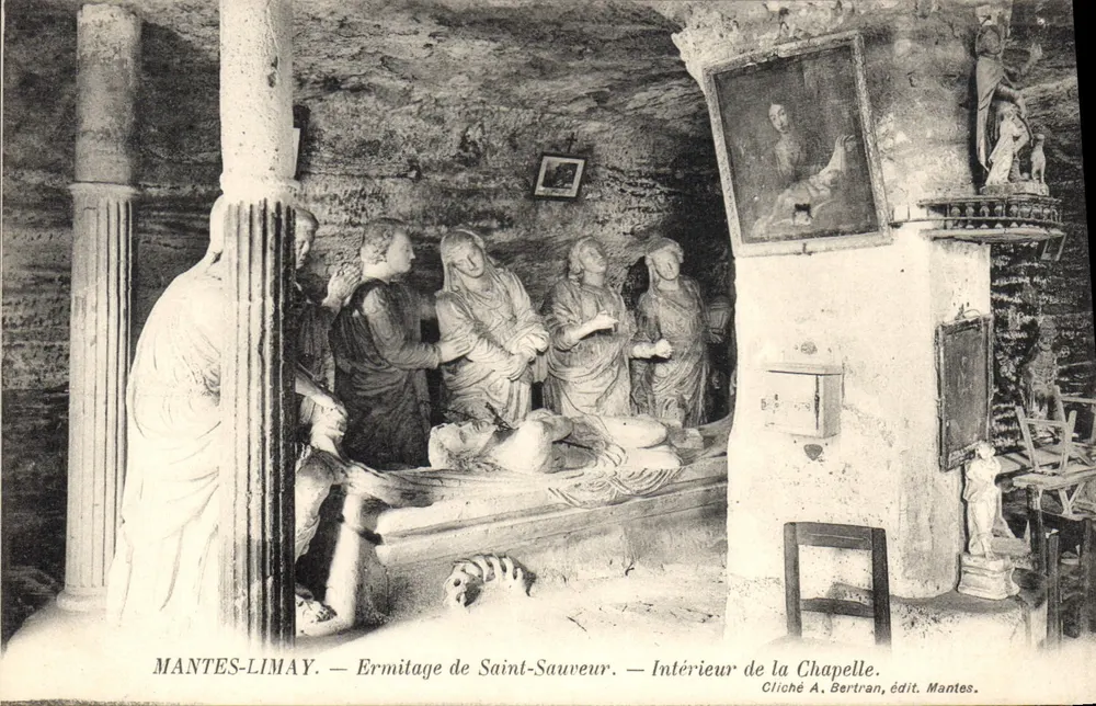 Mantes-Limay — Hermitage Saint-Sauveur — Innenansicht der Kapelle — Cliché A. Bertran, Verlag Mantes. - Vorderseite