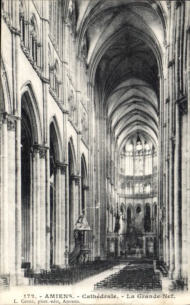 Amiens - Catedral - A Grande-Nef — L. Caron, fot.-edit, Amiens, n°172 - Frente