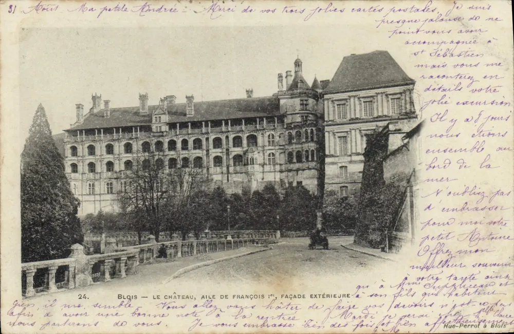 Blois — Das Schloss, Flügel von François Ier, Außenfassade — Hue-Perrot - Vorderseite