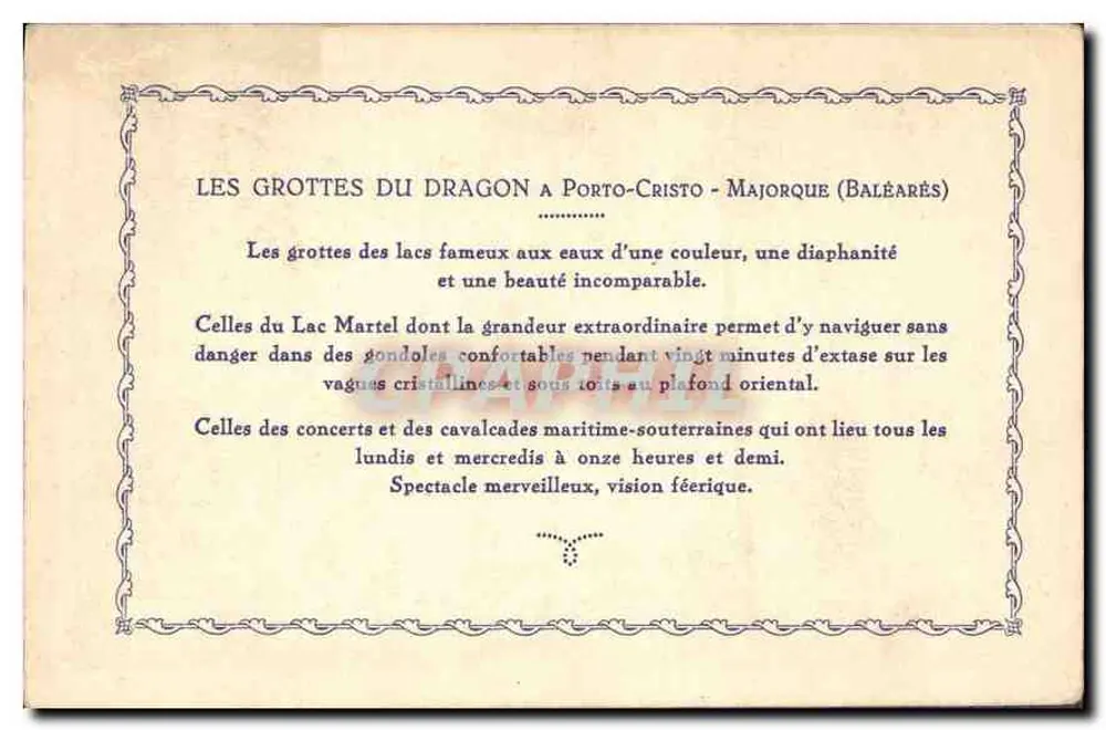 Cuevas del Drach - Mallorca — « Mantón chinesco » — uitgever niet zichtbaar - Achterkant