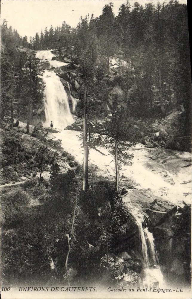 Umgebung von Cauterets — Wasserfälle am Pont d'Espagne — LL, Nr. 106 - Vorderseite