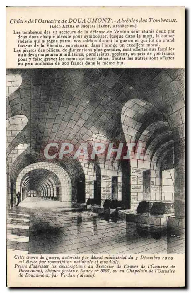 Kloster des Ossuaire de Douaumont — Alyvoles der Grabstätten — A. Humbliot & Cie, Nancy - Vorderseite