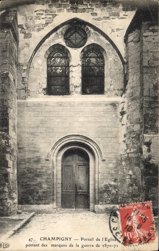 Champigny — Portal Katedry z oznakami wojny 1870-71 — Wydawca E.D. nr 47 - Awers