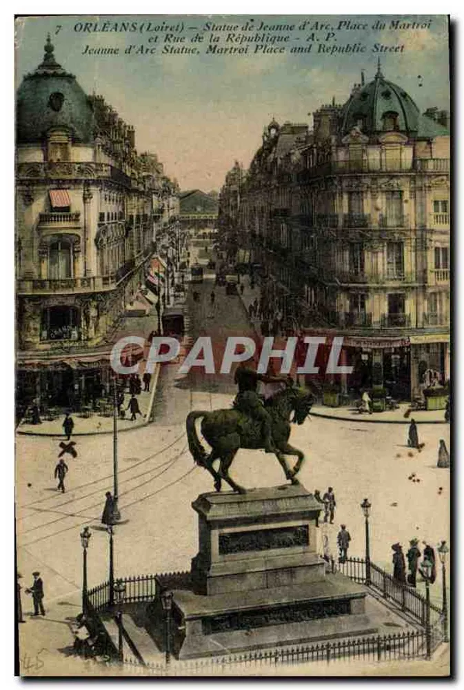 Orléans (Loiret) — Estátua de Joana d'Arc, Praça do Martroi — A.P. n°7 - Frente