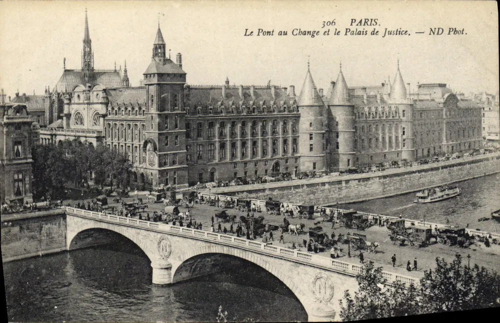 Paris — Der Pont au Change und das Palais de Justice — ND Pbot. - Vorderseite