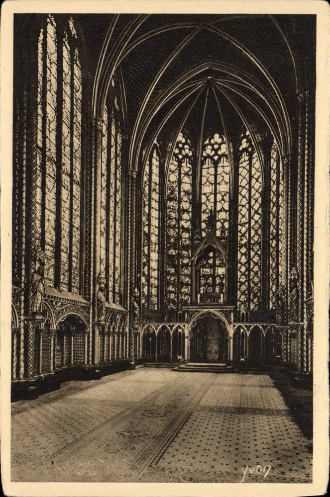 Interior da Sainte-Chapelle — capela alta — Edição de Arte YVON, Paris - Frente