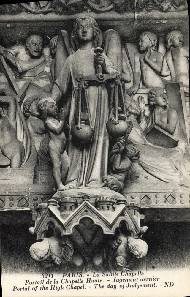 Portal der Hochkapelle — Letzter Gerichtstag — Die Heilige Kapelle, Paris — Verlag: ND, n° 3211 - Vorderseite
