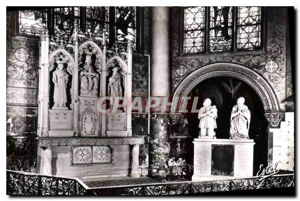 Igreja de St-Germain-l'Auxerrois — Capela dos Santos Patrões: estátuas em mármore de São Vicente e de Carlos de Rostaing († 1582 e † 1685) — Editor: Éditions de Luxe, Paris - Frente