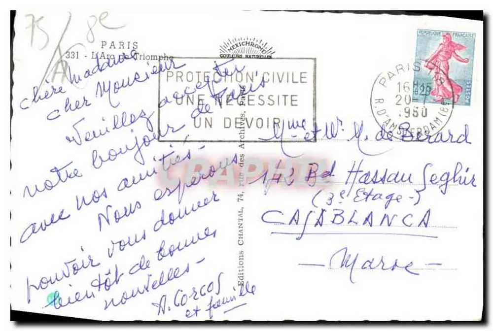 Arco do Triunfo — Paris — Edições Chantale, n°331 - Verso