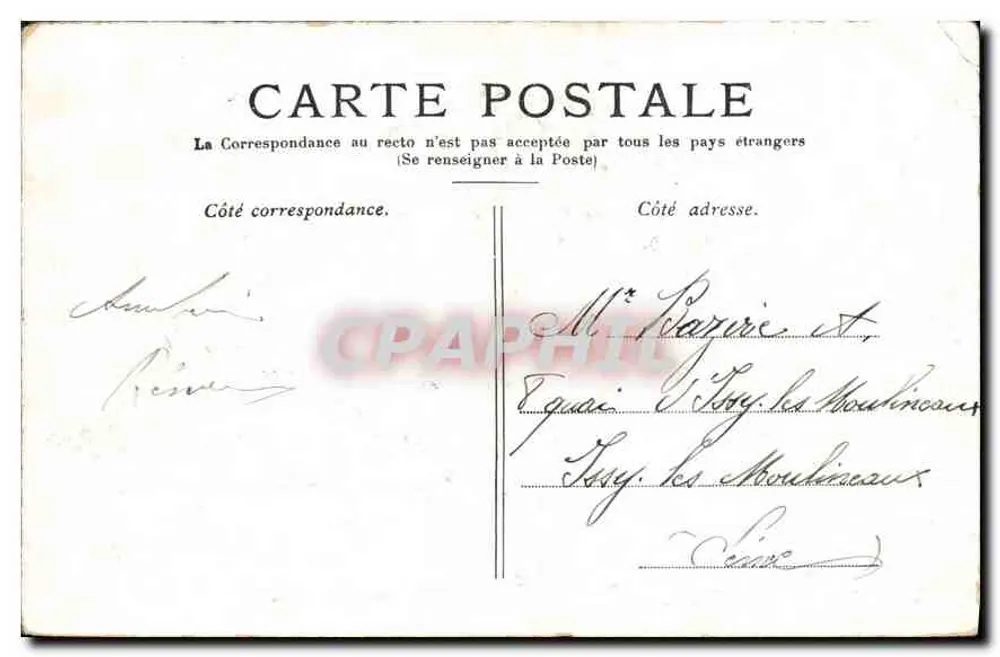 Paris — A Madeleine — Editor não identificado, número de série não visível - Verso