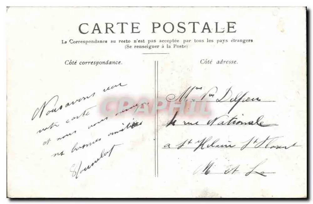 Paris — A Madeleine — Editor não identificado, número de série não visível - Verso