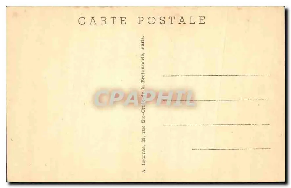Paryż — La Madeleine — Katedra Madeleine — Wydawca A. Lecoute, 38 rue St-Croix-de-la-Bretonnerie, Paryż - Rewers