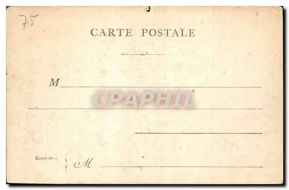 Paris — A Madeleine — Editor anônimo, número de série não visível - Verso