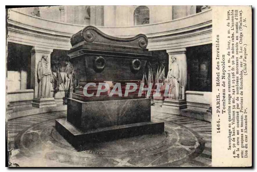 Tombeau de Napoléon — Hôtel des Invalides — Édition J.H. (n°1464) - Recto