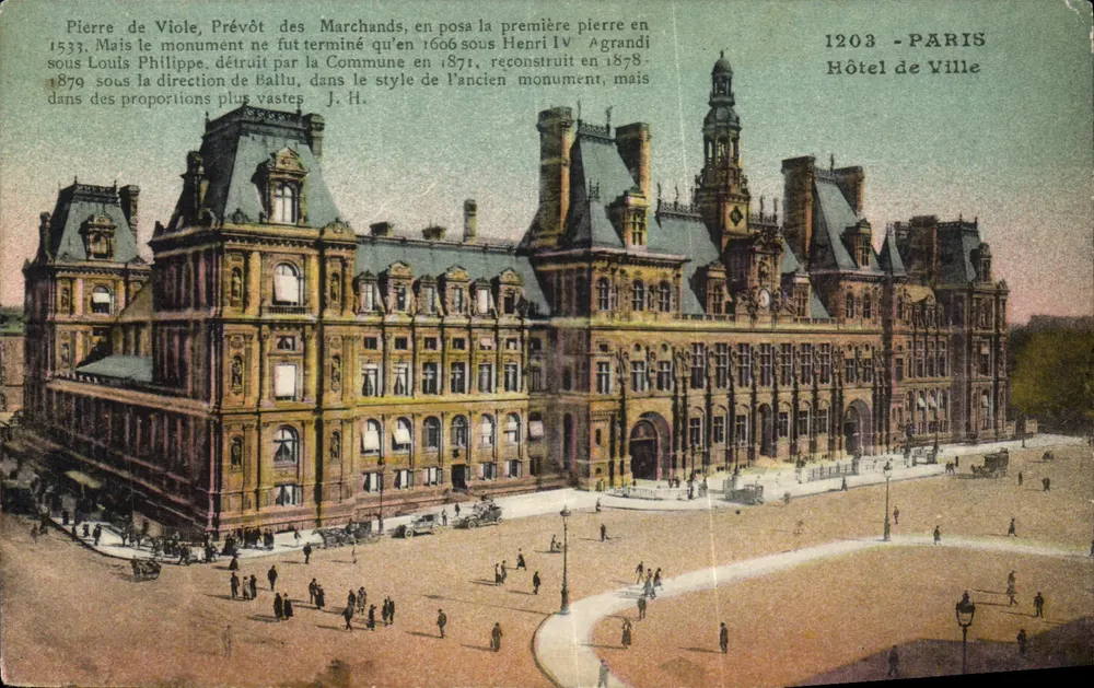 Hôtel de Ville — Paris — J. H. editora, n° 1203 - Frente