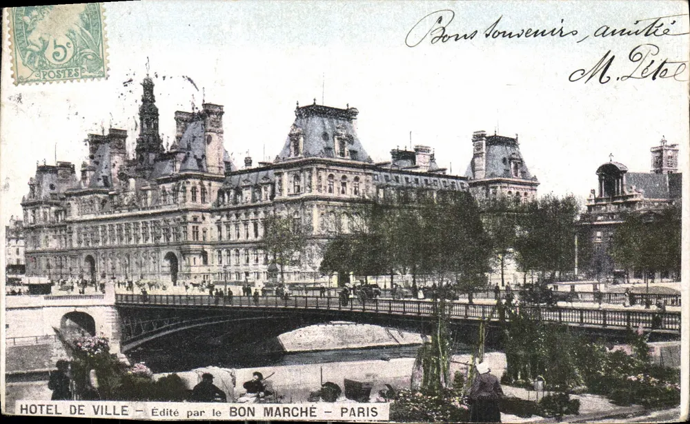 Hôtel de Ville — Paris — Editado pelo Bon Marché — número de série não visível - Frente