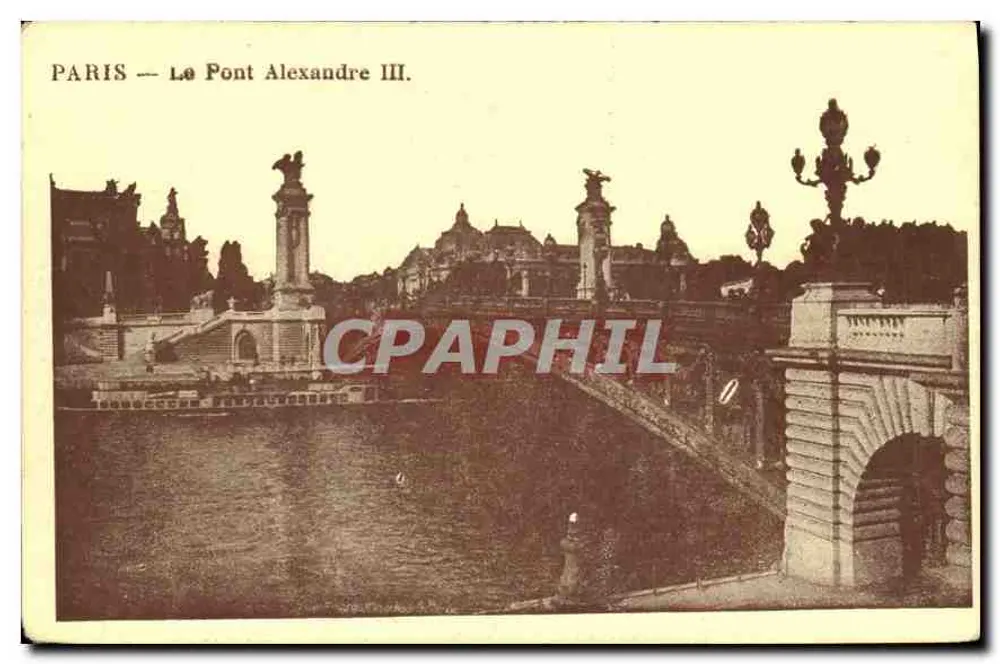 Paris — O Pont Alexandre III. — Editora não identificada - Frente