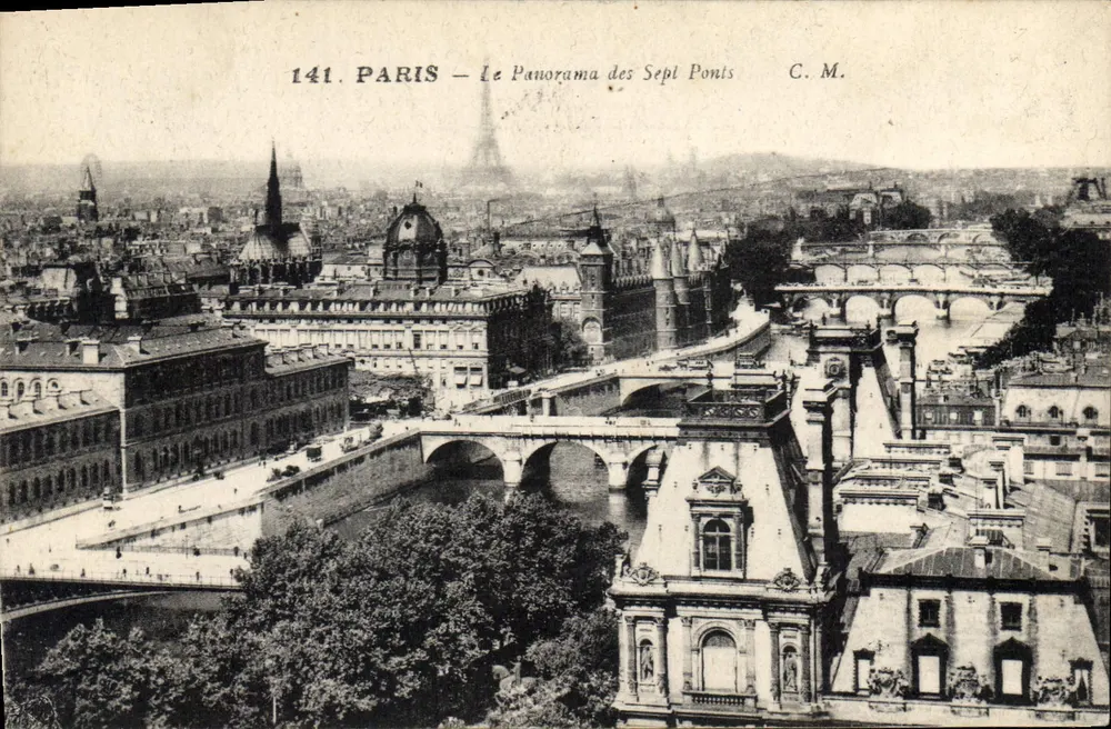 Paris — O Panorama dos Sete Pontes — C.M. n°141 - Frente