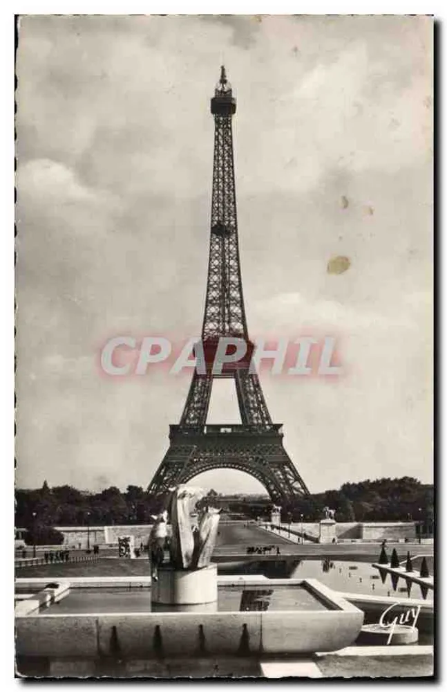 Eiffelturm — Blick aus den Gärten des Trocadéro — Verlag Guy, Nr. 3.077 - Vorderseite
