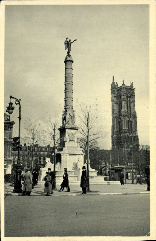 Place du Châtelet — Coluna da República — Editora: Éditions Gründ, Paris - Frente