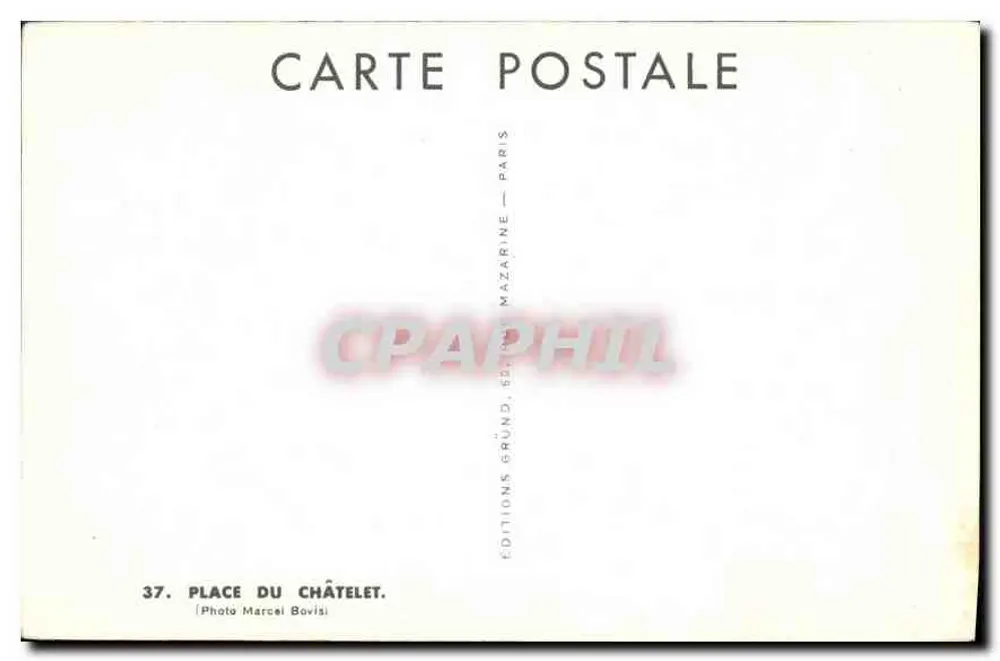 Place du Châtelet — Coluna da República — Editora: Éditions Gründ, Paris - Verso