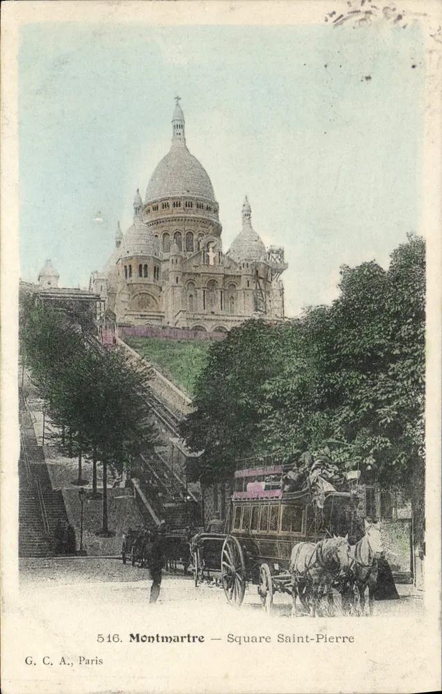 Montmartre — Praça São Pedro — G. C. A., Paris, n° 516 - Frente