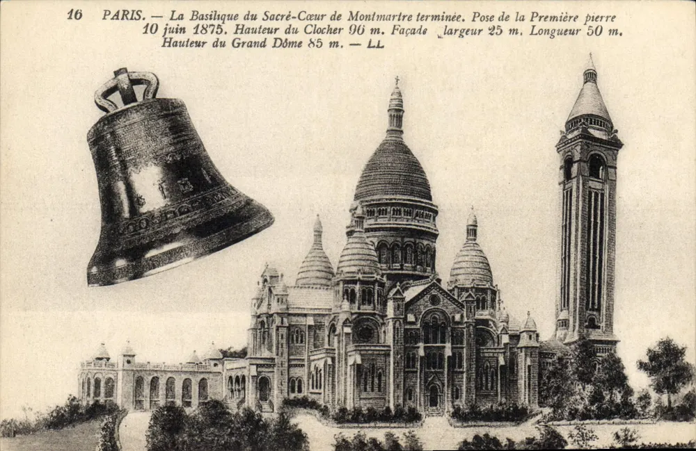 Paris — Die Basilika des Heiligen Herzens von Montmartre fertiggestellt — Grundsteinlegung am 10. Juni 1875 — LL - Vorderseite