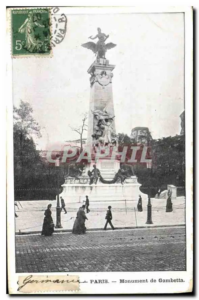 PARIS — Monument de Gambetta — editor Germania, número de série não visível - Frente