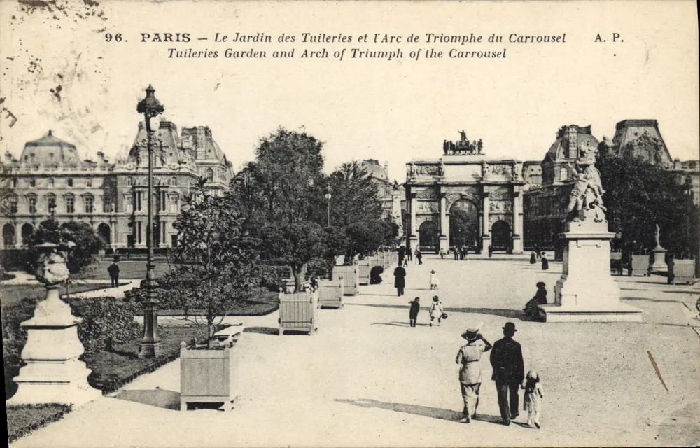 Paris — Der Tuileries-Garten und der Arc de Triomphe du Carrousel — A.P. n°96 - Vorderseite