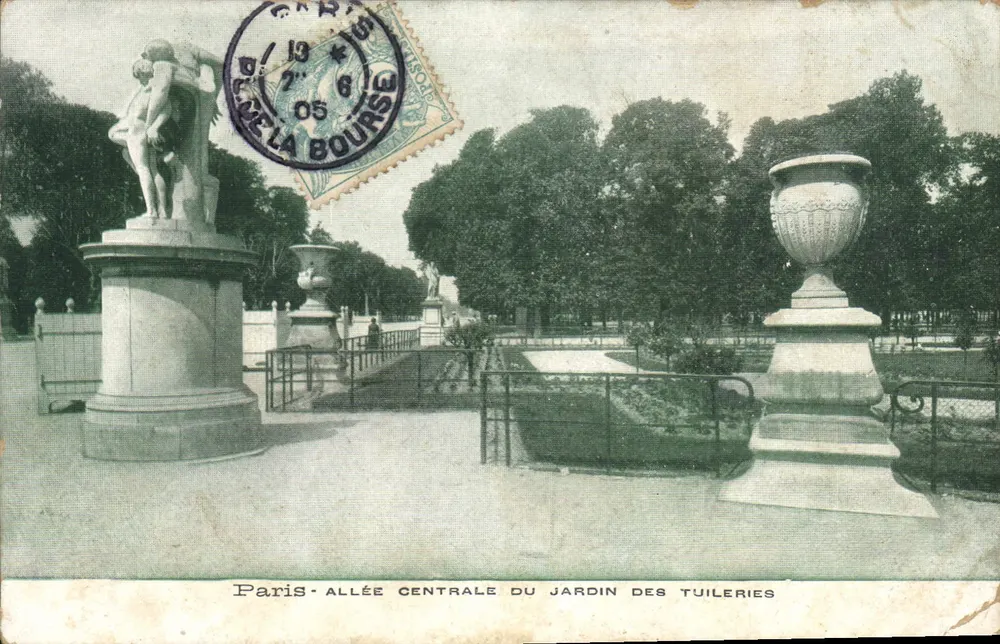 Paris — Mittelallee im Tuileries-Garten — unbekannter Verlag, Seriennummer nicht sichtbar - Vorderseite