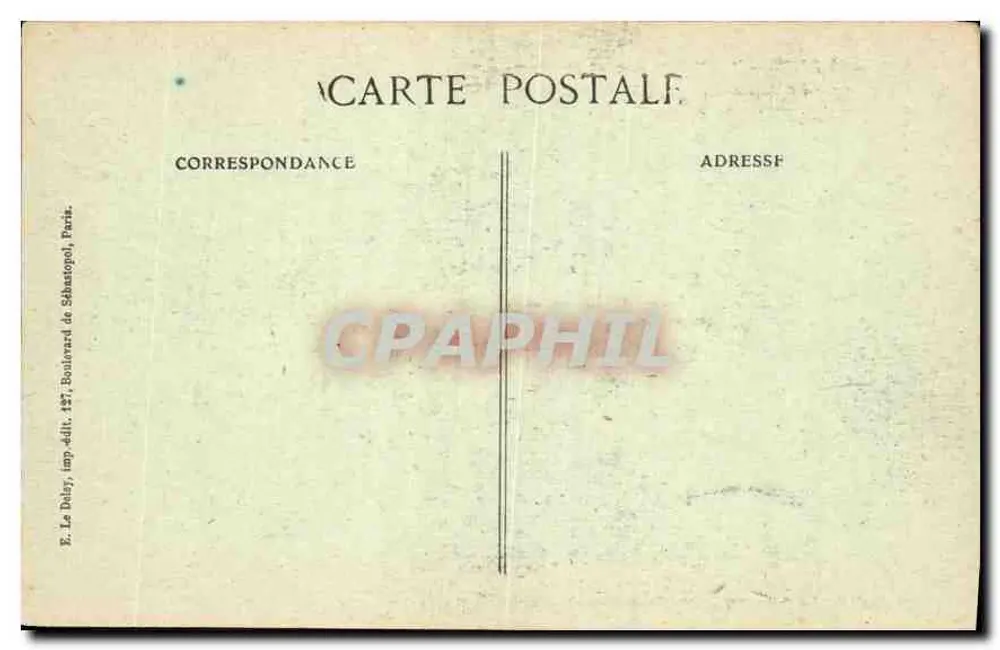 Paris — Der Panthéon und die Statue von Jean-Jacques Rousseau — E. Le Déléry, Verlag, 487, Boulevard de Sébastopol, Paris - Rückseite