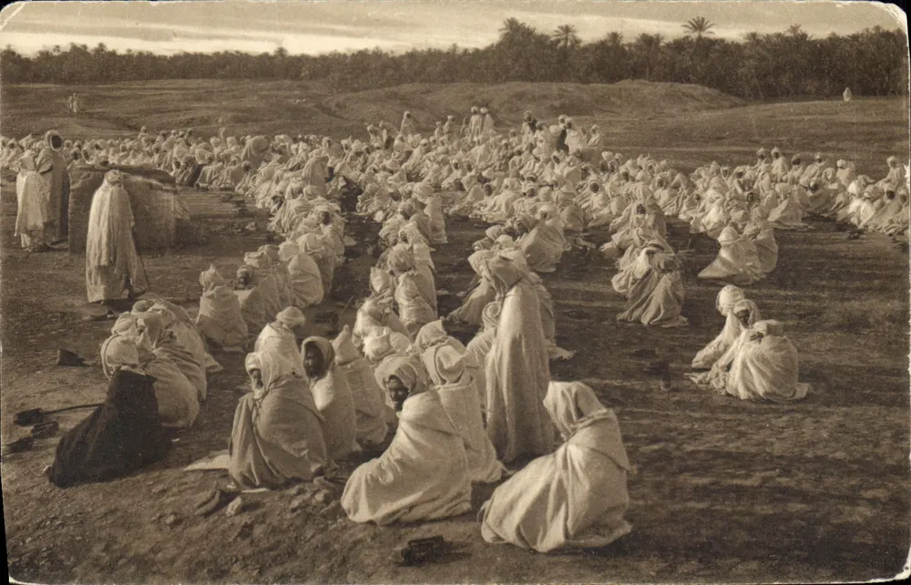Scena religiosa — preghiera collettiva all'aperto — Scènes Algériennes, La Grande Prière, n° 33 - Recto
