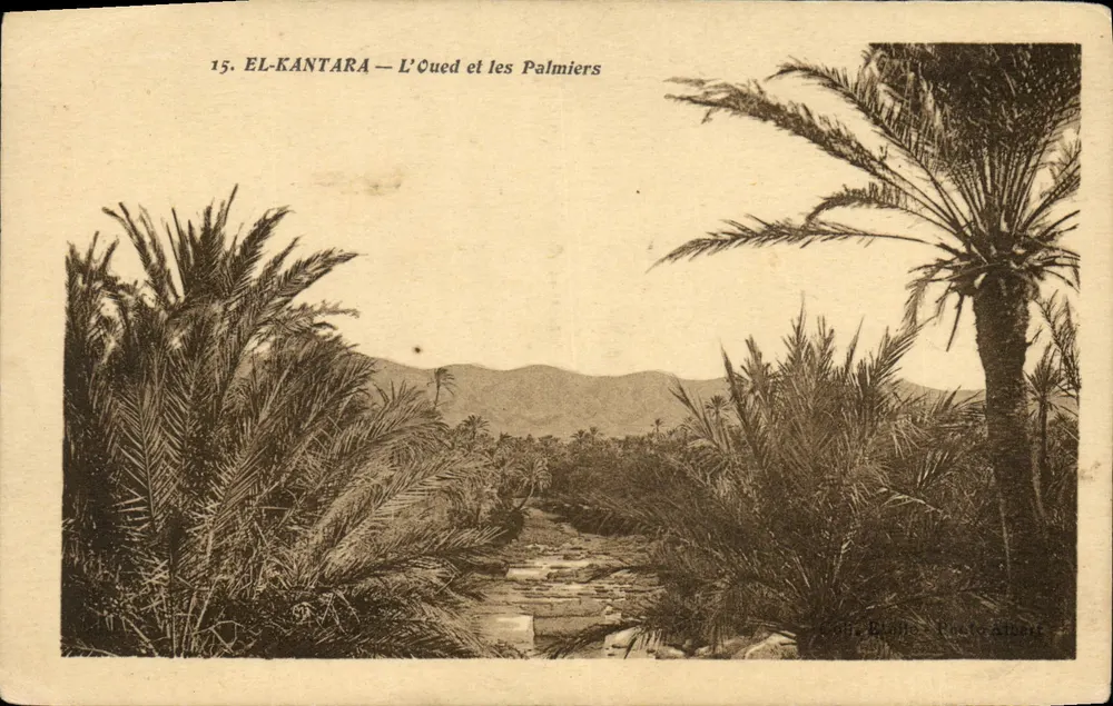 El-Kantara — O Oued e os Palmieres — Editor: Blane, Foto Albert - Frente