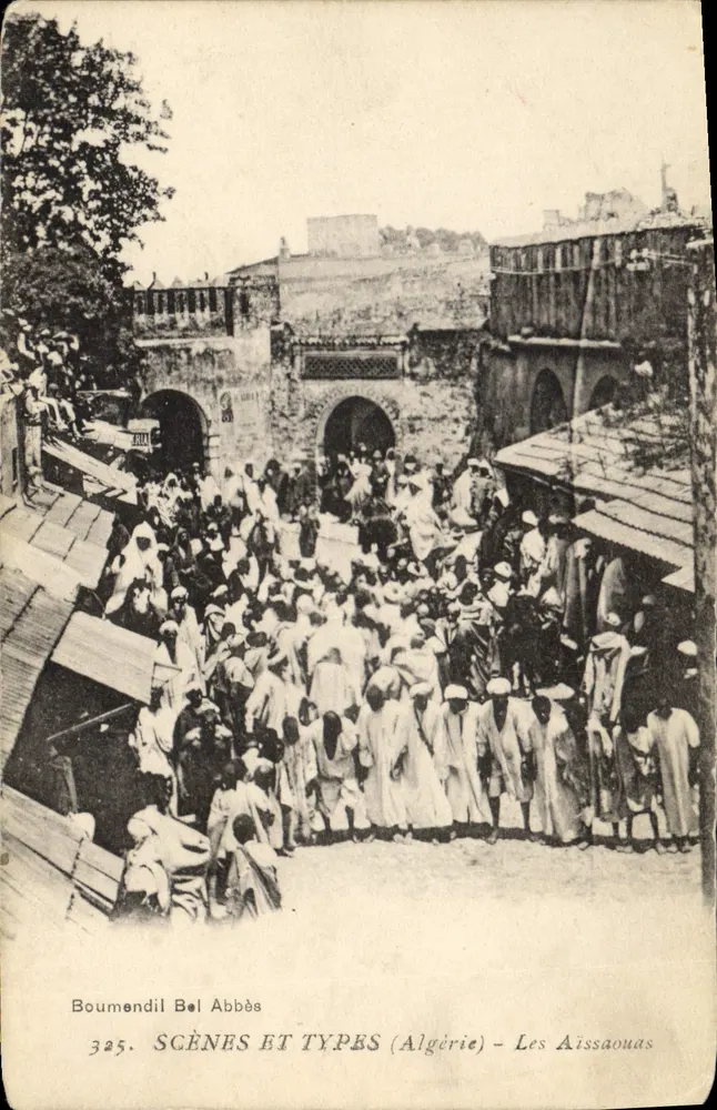 Les Aïssaouas — Argélia — CENÁRIOS E TIPOS (Boumendil Bel Abbès) n°325 - Frente