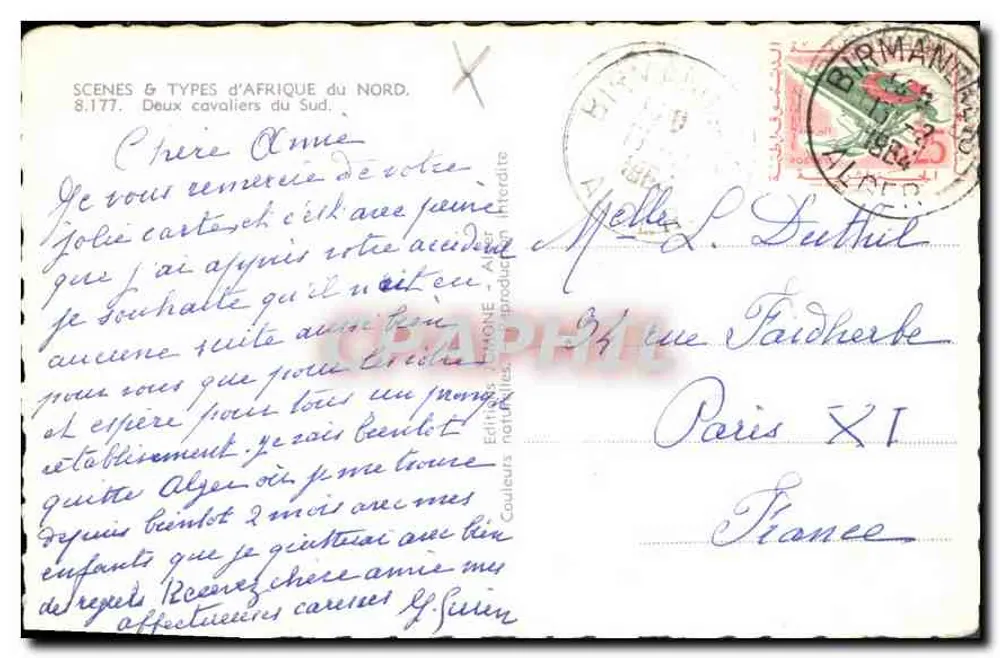 Zwei Reiter des Südens — Szenen & Typen Nordafrikas, n° 8.177 — Editions DUMONE - Rückseite
