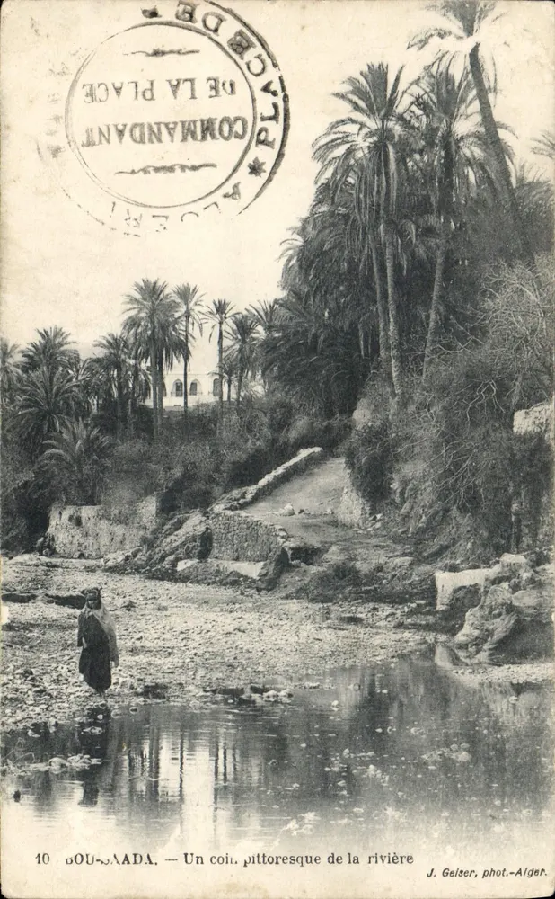 Bou Saâda — Ein pittorescher Winkel des Flusses — J. Gelser, phot.-Alger - Vorderseite