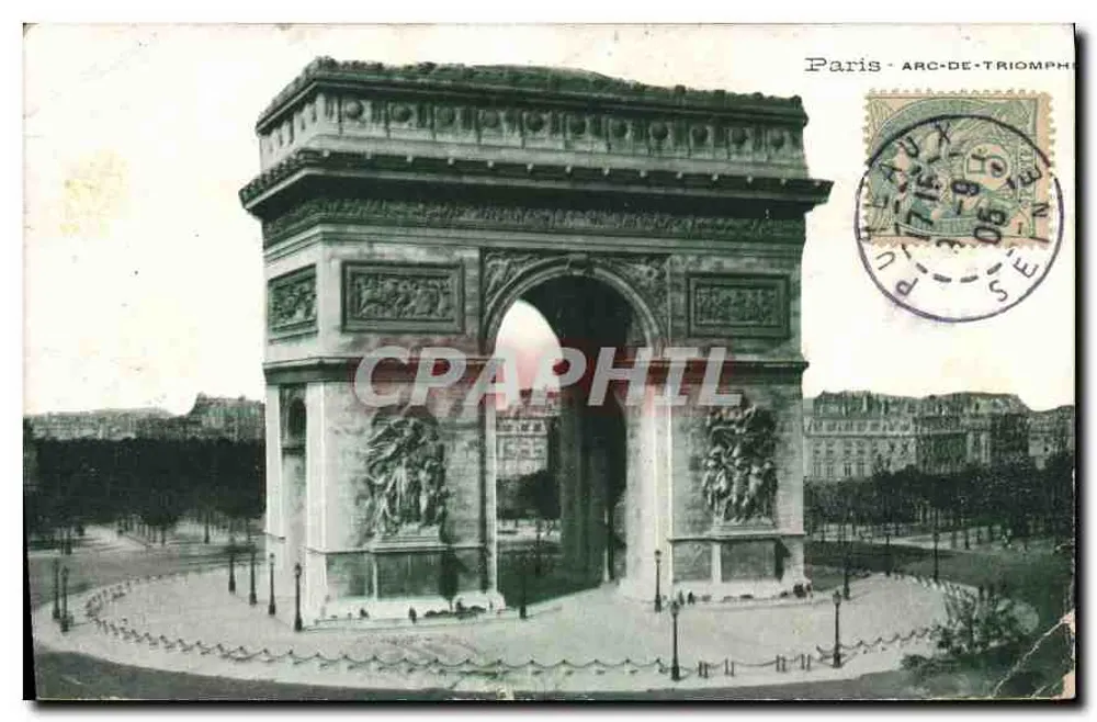 Paris - Arco do Triunfo — editor desconhecido, número de série não visível - Frente